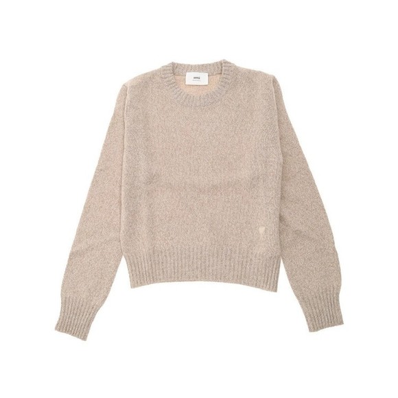 Ami Champagne Sweater With Classic Crew Neckline - NWT - Picture 1 of 3